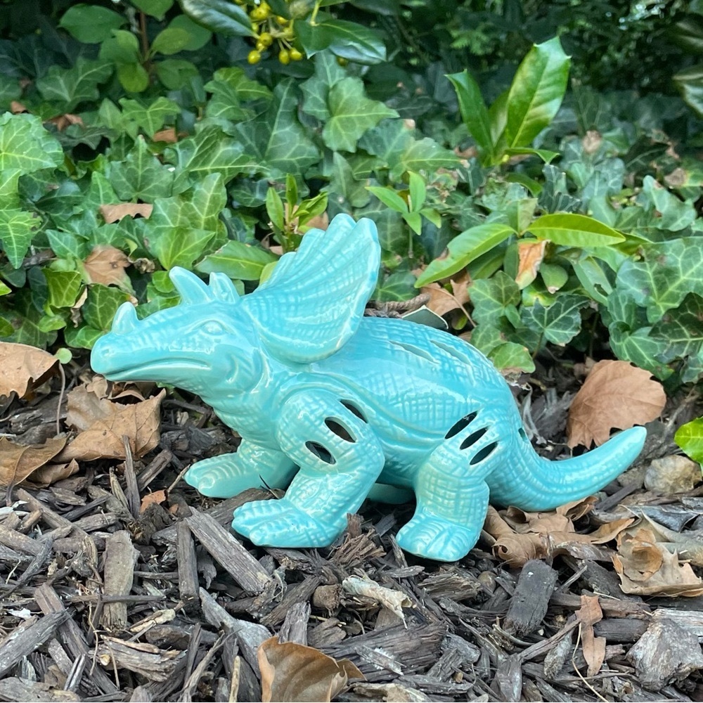 TRICERATOPS ceramic Decorative Figurine sachet holder or Tealight Lantern - New!